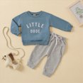thumbnail image 4 of HCNTES Baby Boy Winter Clothes Boy Baby Clothes Boys Winter Letter Print Sweatshirt Pullover Tops + Pants Outfits Set Tracksuit 9 12 18 24 Months 2T 3T Outfits Boy Clothes, 4 of 7