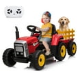 thumbnail image 2 of EDTara Kids Ride On Tractor, 12v Toddler Electric Car With Detachable Trailer, Remote Control, 2+1 Gear Shift, 7 Led Headlights, Music, Horn, Perfect Ride On Toy for Ages 3-8, 2 of 8