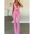 thumbnail image 2 of Caitzr Women One Piece Outfits Mesh Sheer Bodycon Jumpsuit Sleeveless See Through Party Jumpsuits, 2 of 5