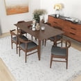 thumbnail image 2 of Dartmouth Dining Room & Kitchen Solid Wood Table and Gray Fabric Chairs for 6, 2 of 7