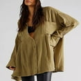 thumbnail image 2 of PENGXIANG Robe Chemise à Manches Longues pour Femmes Automne Couleur Unie Col à Revers, 2 of 6
