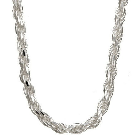 Sterling Essentials Sterling Silver Diamond-Cut Rope Chain