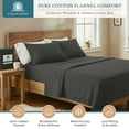 thumbnail image 2 of Casa Platino 4 Piece Flannel Sheet Set, 100% Cotton Deep Pocket Bed Sheets, Cal King Size, Charcoal, 2 of 8