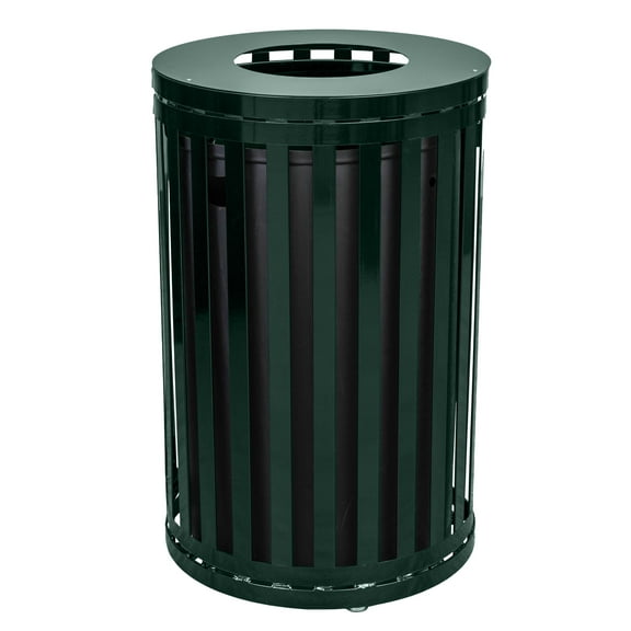 Sturdy Essentials Large 45 Gallon Outdoor Metal Streetscape Trash Can built for Public Spaces, Sidewalks, Cities, and Commercial Use - Green