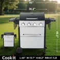 thumbnail image 2 of Parrilla a gas propano Cookit BBQ de 4 quemadores de acero inoxidable, 2 of 6
