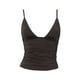 thumbnail image 1 of Camiseta sexy de tirantes finos con escote en V profundo y fruncido para mujer - Top ajustado - Poliéster - Para salir/playa/fiesta, 1 of 2