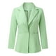 thumbnail image 5 of Gibobby Blazer de mujer chamarra ligera para mujer con manga larga chaquetas de negocios(Verde de menta,XG), 5 of 5