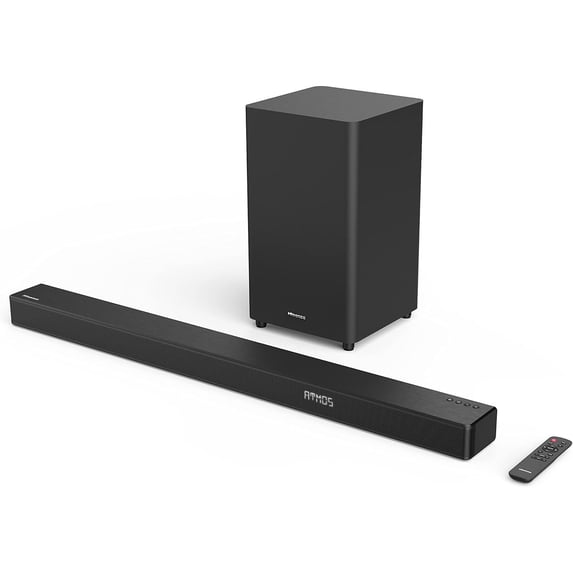 Restored Hisense HS312 3.1ch Sound Bar with Wireless Subwoofer, 300W, Dolby Atmos, 4K Pass-Through, Cinematic Experience, One Remote contorl, Roku TV Ready, Bluetooth, HDMI (Refurbished)