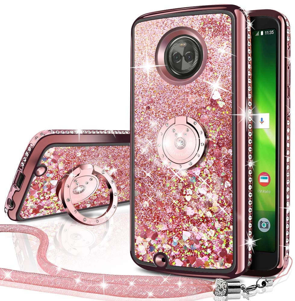 Moto G6 Case, Silverback Moving Liquid Holographic Sparkle Glitter Case ...