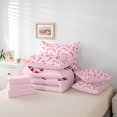 thumbnail image 6 of Manfei Winter Holiday 7-Piece King Bedding,Festive Xmas Pink Christmas King Bed in a Bag,Pink Reversible, 6 of 7