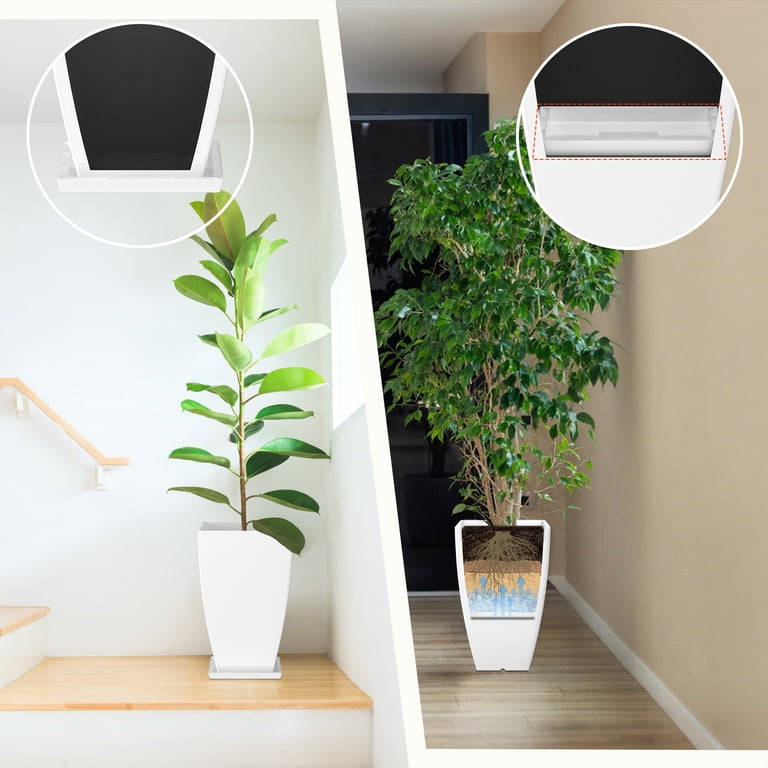 Fiason 2-Pack 21 Inch Square White Planters photo 5