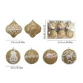 thumbnail image 3 of 6-Pack Glitter Christmas Ball Ornaments in Pink Gold Blue Gray for Tree Decorations, 3 of 6