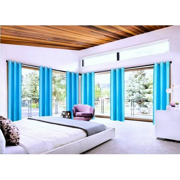 Bedroom / Living Room Blackout Adam Turquoise Color 108" Long Window Curtain Thermal Drapes Home Décor set of 2 Panels