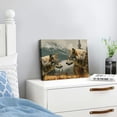 thumbnail image 3 of Acheng Wolf Canvas Print Wall Art Wild Animal Painting Picture Stretched and Framed for Living Room Bedroom Bathroom 20x16inch, 3 of 6