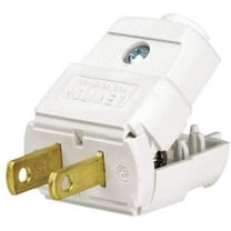 Leviton 101-WP 15 Amp, 125 Volt, NEMA 1-15P, 2P, 2W, Plug, Straight Blade, Residential Grade, Polarized, Non-Grounding, White