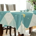 thumbnail image 4 of 60x60 Inch Tablecloth Polyester Square Tablecloth for Home Kitchen Dinner Decor Light Teal Argyle, 4 of 9