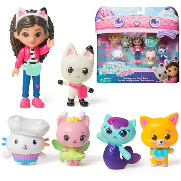 Gabby's Dollhouse: The Movie, Coffret de Figurines Chat-venture, ensemble de 11 figurines avec accessoires pour maison de poupée, jouets pour filles et garçons à partir de 3 ans