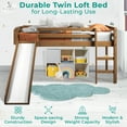 thumbnail image 4 of Kids Wood Loft Bed with Fun Slide and Ladder, 4 of 10