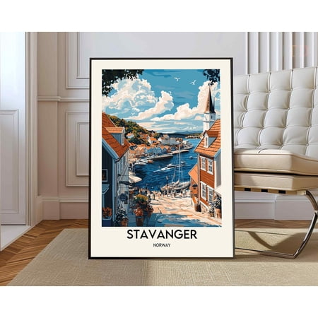 Stavanger Norway Coastal Poster, Unframed Paper Poster 8x10in