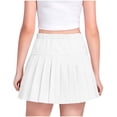 thumbnail image 6 of Cethrio Girls Pleated Skirts, Cotton School Uniform Elastic Waist Summer Mini Skirts for Girl White Size 6, 6 of 6