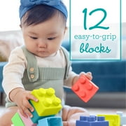 Infantino Super Soft 1st Building Blocks, Sensory Baby Toys, 6-12 Months, Multicolor, 12-Piece