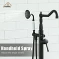 thumbnail image 5 of CASAINC Classical Freestanding Bathtub Faucet with Hand Shower Hand in Matte Black, 5 of 8