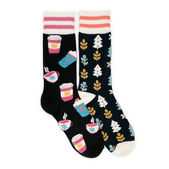 Women's Novelty Cozy Lounge Socks 2 Pack