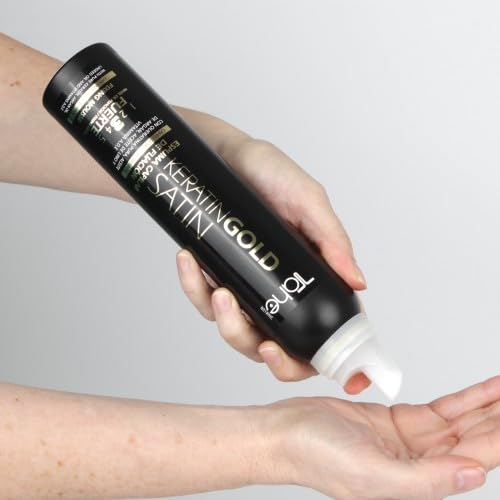 Tahe Botanic Satin Keratin Gold Hair Styling Mousse for Dry or Damaged Hair, 200 ml (Hold Level 5)