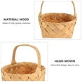 thumbnail image 3 of Yongwei Wood Storage Basket 1pc Wood Weaving Container Sundries Basket Wedding Gift Packaging Basket (Khaki), 3 of 8
