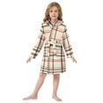 thumbnail image 6 of FORMRS Niños Bathrobe Unisex Hooded Robe Soft Plush Pajamas Sleepwear, Size 10-12T, Black Tartan, 6 of 7