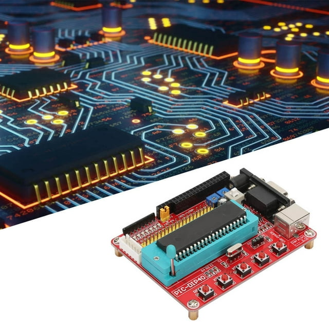 PIC16F877A Microcontroller Development Board Microchip PIC Board with RS232, Integrated Circuits