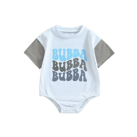 

Niceyoeuk Girl Boy Romper Summer Short Sleeve Round Neck Bodysuit Jumpsuit