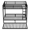 thumbnail image 5 of Bellemave Full Over Full Size Bunk Bed with Trundle Triple Metal Bunk Bed Frame with Ladders and Guardrails Space-saving Bunk Beds for 3 (Black), 5 of 10