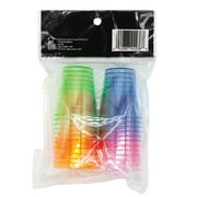 Drinkmate Disposable Mini Plastic Party Cups, Bright Neon, 2 oz, 30 Count