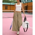 thumbnail image 6 of Beige Womens Pants Women's Loose Wide Leg Track Pants Pockets Elastic Waist Hiking Pants Sweatpants Womens Fashion, 6 of 6
