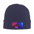 thumbnail image 2 of XMXT Winter Casual Beanie Hats for Men Women, Gradient Evil Eyes Background Unisex Adult Cap Warm Daily Knit Hat Skull Caps, Navy Blue, 2 of 9