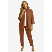 Jessica London Women's Plus Size Knit Crepe Winged Collar Set