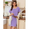 thumbnail image 3 of Ekouaer Nightgowns for Women Cotton Sleepshirts Short Sleeve Nightshirt Tshirt Night Gown Casual Sleepdress Comfy Nightdress, 3 of 6