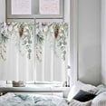 thumbnail image 4 of Christmas Botanical Kitchen Curtain 2 Panels Curtains 54 Inch Length, Eucalyptus Leaves Xmas Pinecone Cotton Curtains Rod Pocket Curtains Window Drapes Treatment Window Cafe Curtains, 4 of 5