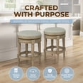 thumbnail image 6 of ROME + OAK Runyan 26" Backless Swivel Counter Stool in Reclaimed Oak with Ash Grey Fabric, 6 of 10
