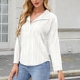 thumbnail image 6 of PNTUTB Women's V-Neck Long Sleeve Striped Texture Casual Pullover Fashion Loose Fit Top&Flash Picks, 6 of 6