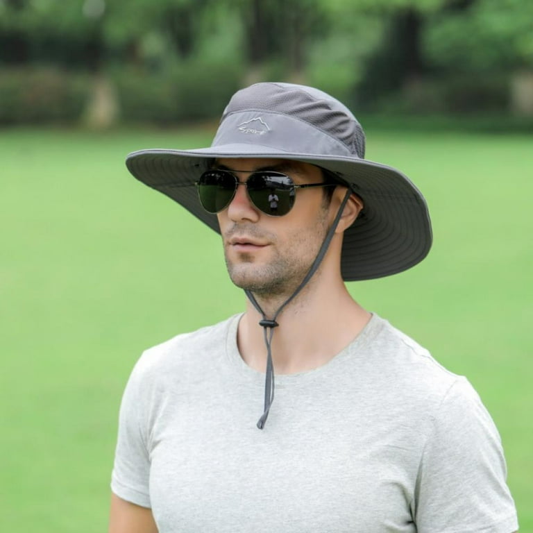Mens Outdoor Sun Hat with Face Neck Flap UV Protection for Fishing Hiking  Garden