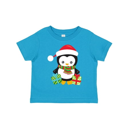 

Inktastic Christmas Penguin Penguin with Santa Hat Gifts Gift Toddler Boy or Toddler Girl T-Shirt