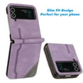 thumbnail image 2 of SaniMore for Samsung Galaxy Z Flip 3 6.7-inch Case, Premium PU Leather Folding Slim TPU Shockproof Interior Anti-Scratch Full Body Protection Cover for Samsung Galaxy Z Flip 3, Purple, 2 of 5