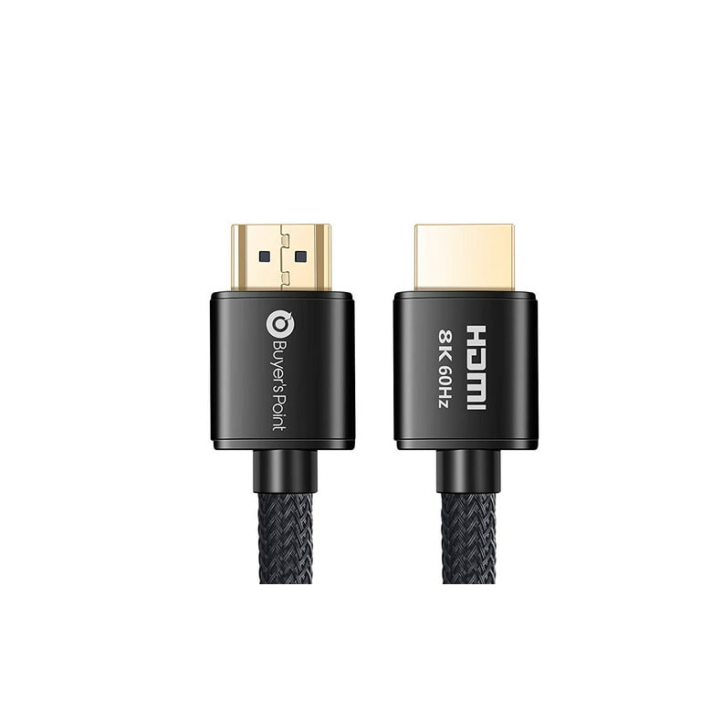 Buyer's Point Ultra High Speed HDMI 2.1 Cable with 120Hz & 48Gbps, compatible TV, Nintendo Switch, Roku, Xbox, PS5, PS4, Projector, HDTV, Bluray (Black) - Walmart.com