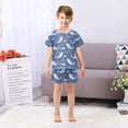thumbnail image 7 of Shark Pattern Summer Pajama Set Soft Cotton Short Sleeve Sleepwear 2PCS Pajama Sets Breathable Lounge Set Size 14Y, 7 of 7