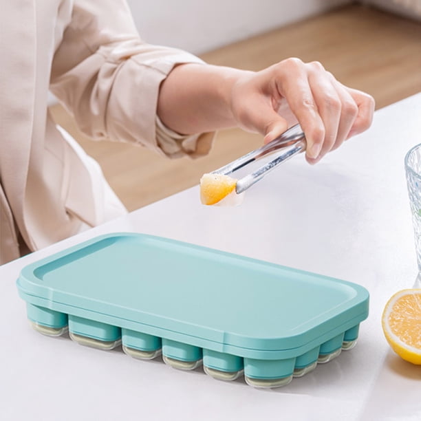 Bandeja de silicona para cubitos de hielo con caja de 22 celdas y tapa | Molde para paletas a prueba de fugas, sin olor, grado alimenticio | Contenedor duradero y reutilizable para congelador