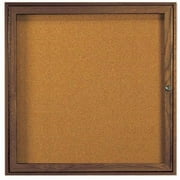 Aarco Products WBC3636R Red Oak Enclosed Bulletin Board - Walnut