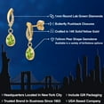 thumbnail image 2 of Gem Stone King 14K Yellow Gold Green Peridot and Lab Grown Diamond Earrings for Women | 1.42 Cttw | Gemstone August Birthstone | Pear Shape 7X5MM, 2 of 6