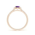 thumbnail image 2 of ANGARA Natural Round Amethyst Halo Ring with Diamond Accents in 14K Rose Gold for Women (Size-5mm) | February Birthstone, Birthday, Anniversary, Jewelry Gift for Women | Natural Amethyst Ring, 2 of 9